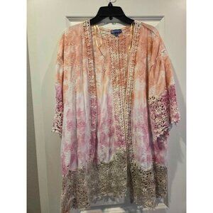 Women's open front kimono style top large